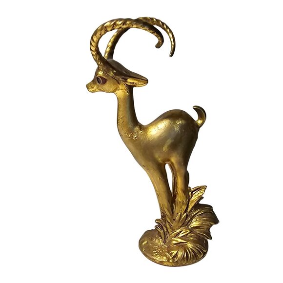 RARE Freeman McFarlin George Good Ibex Antelope Deer Gold Figurine - Picture 6 of 12